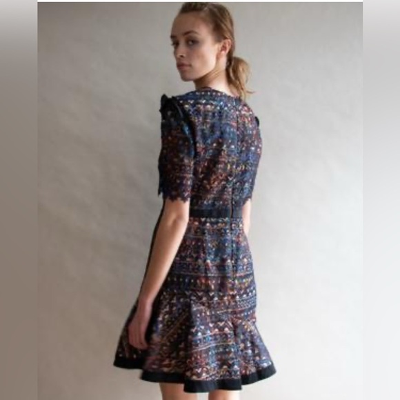 SALONI Juno Butterfly LacePrinted Mini Dress - Picture 4 of 16